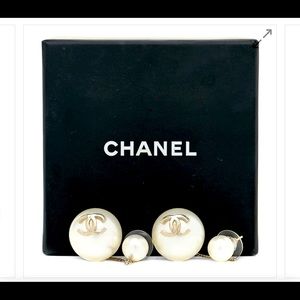 Authentic Chanel pearl earrings